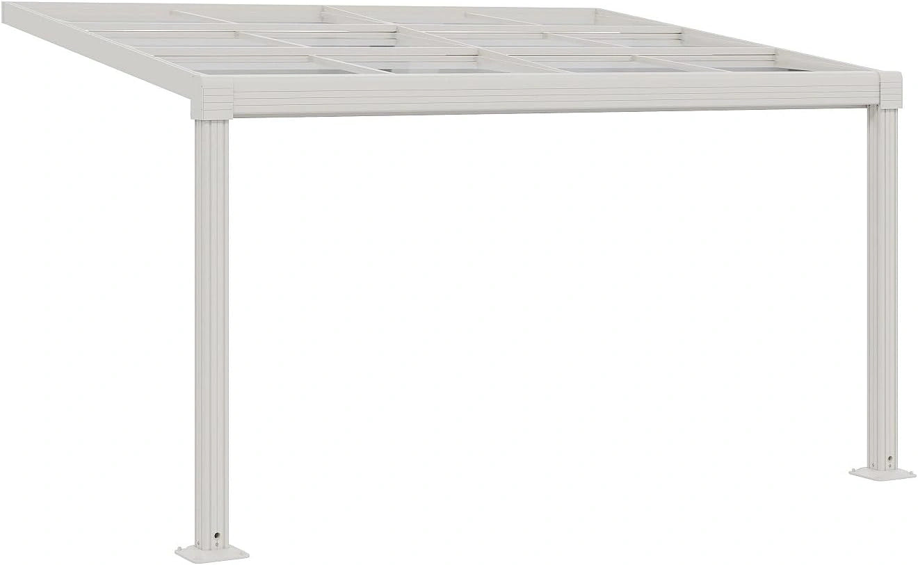 Pergola Murale en Aluminium avec Toit Rétractable 12 m² Blanc - IZEDA
