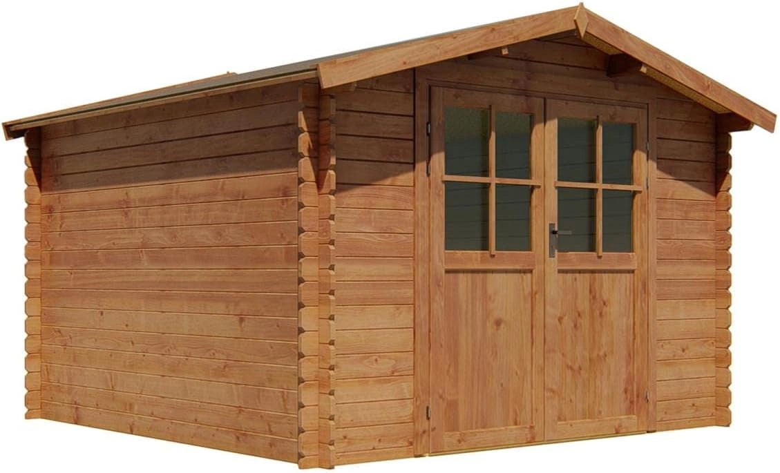 Abri de Jardin en Bois Autoclave 9,91 m² Épaisseur 28 mm - HORTUSA