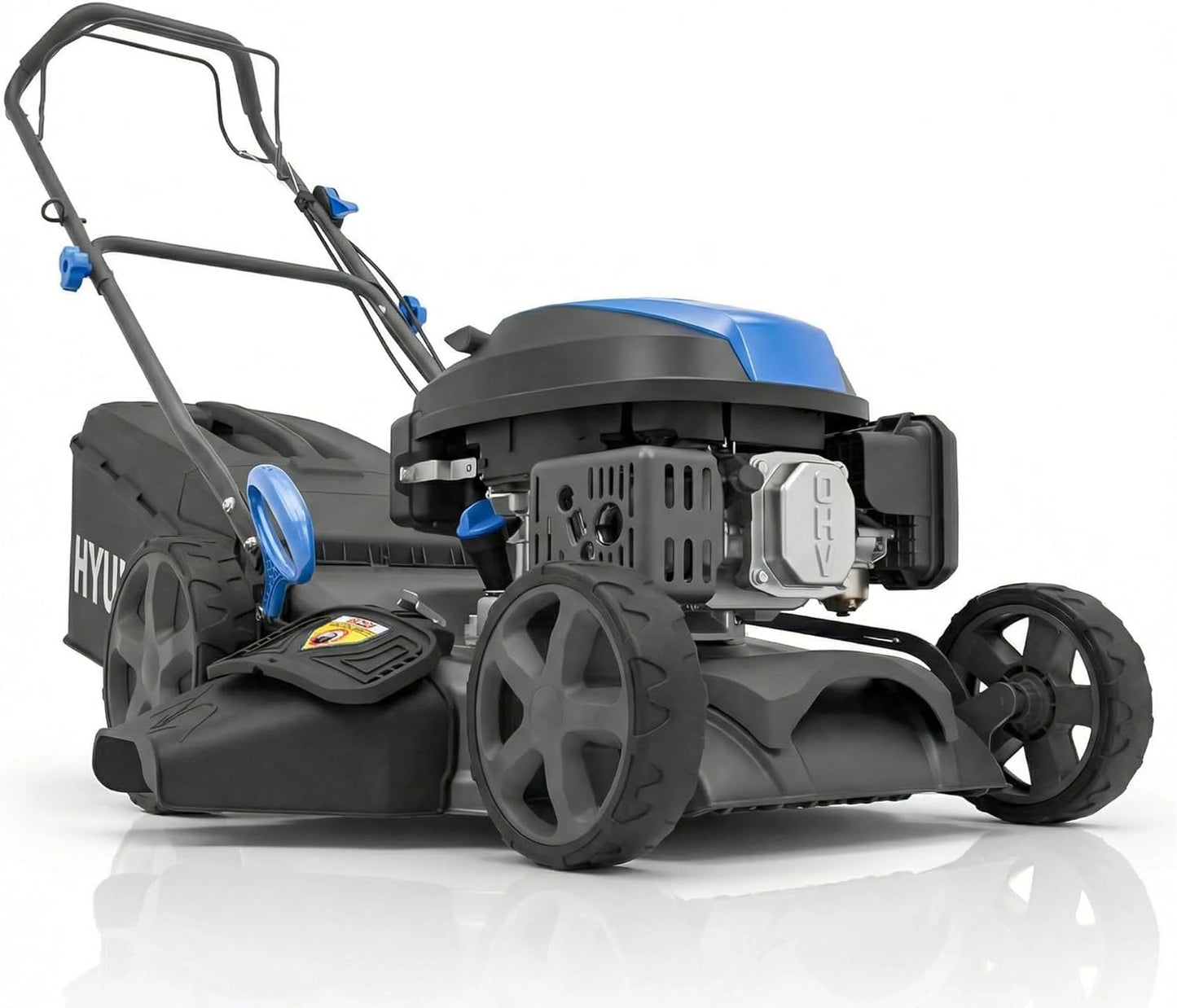 Tondeuse à Gazon Thermique Hyundai Autotractée 43 cm, Moteur 139 cc, Coupe 4-en-1, Acier Résistant, Garantie 3 Ans