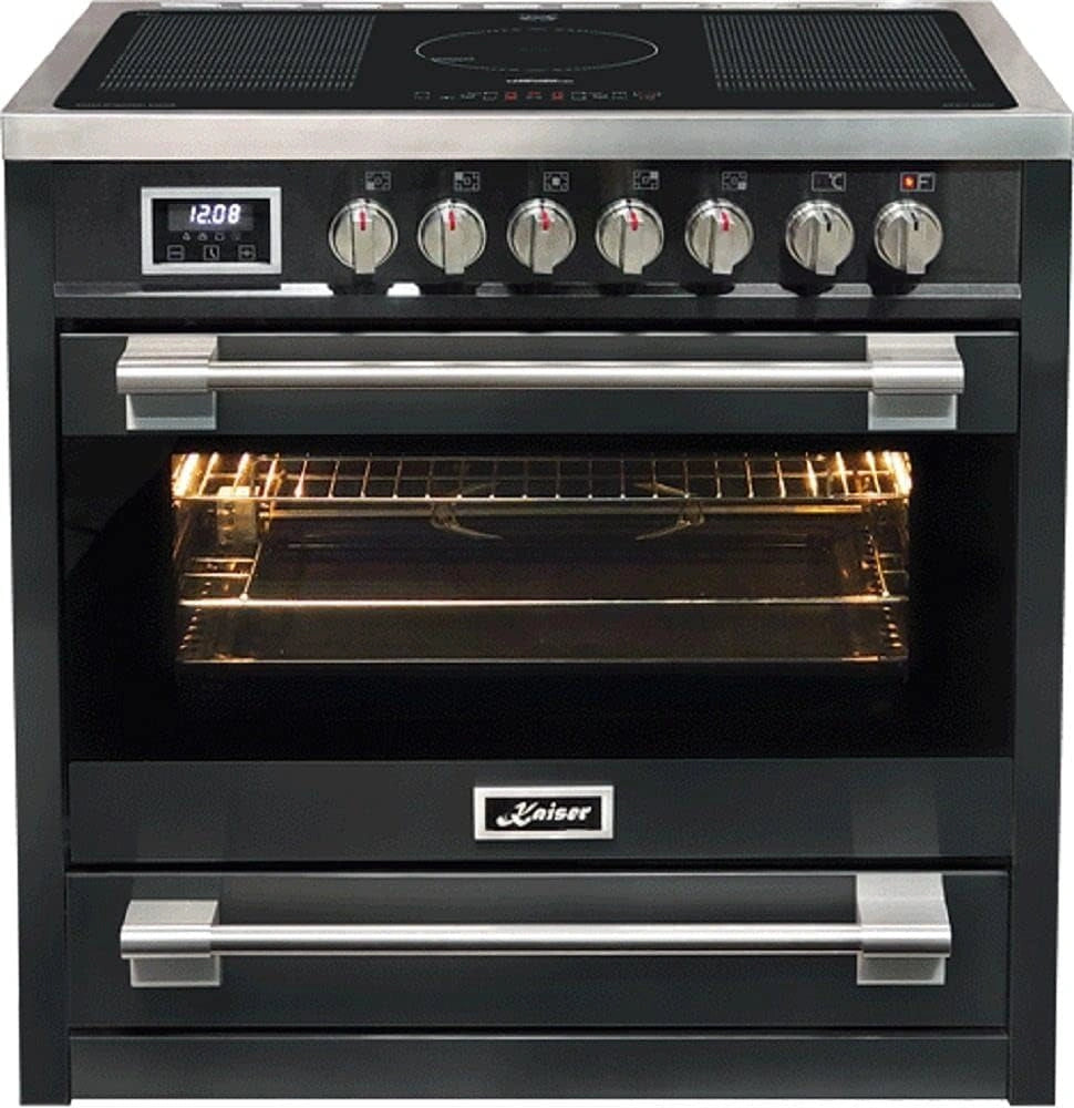 Cuisinière Électrique à Induction 90 cm Kaiser Empire - 5 Zones, Multifonction, Auto-nettoyage, 115L