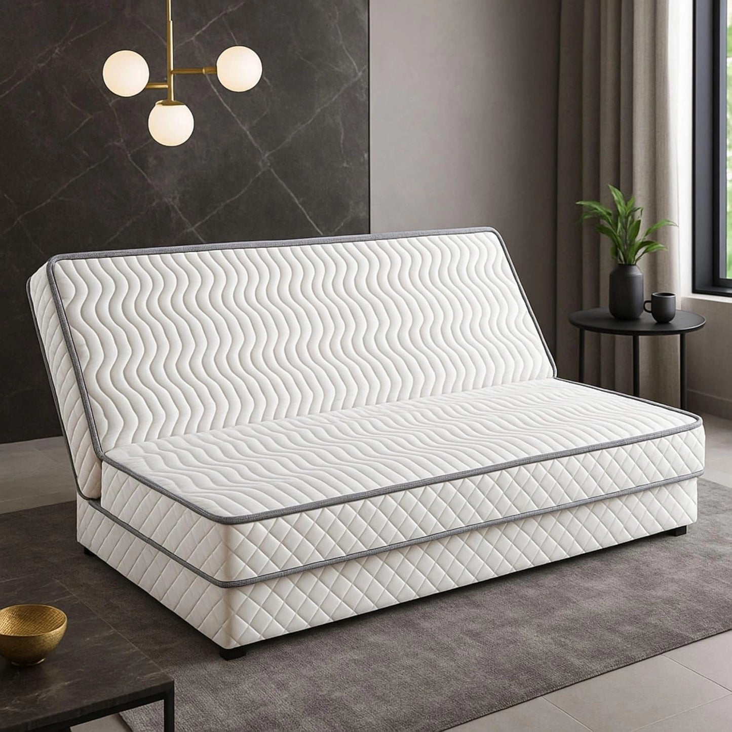 Matelas Clic-Clac Confort 140x200 cm - Assise Ergonomique 70 cm - 5 Zones - Noyau Haute Résilience Respirant