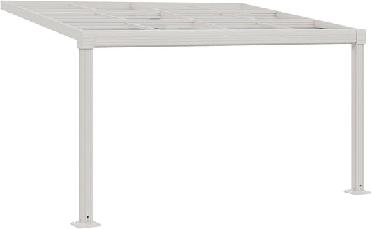Pergola Murale en Aluminium avec Toit Rétractable 12 m² Blanc - IZEDA
