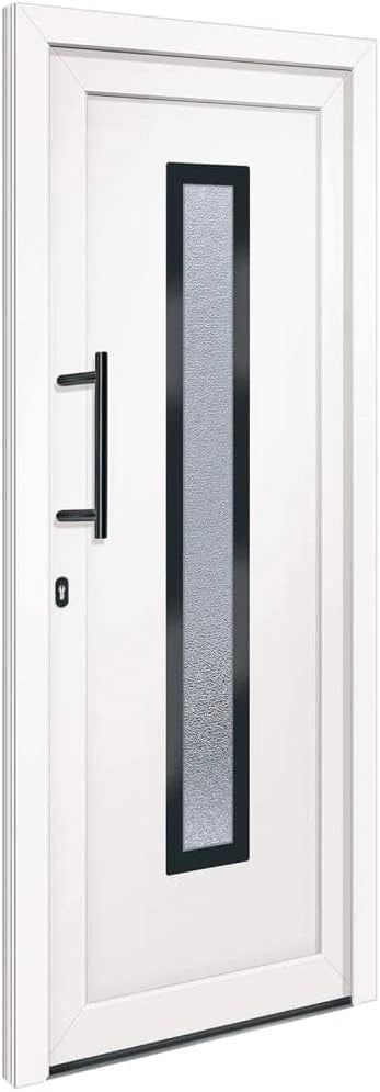 Porte d'entrée en PVC blanc 88x200 cm