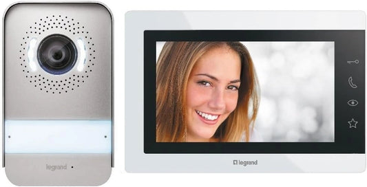 LEGRAND Kit d'Interphone Vidéo 2 Fils, Moniteur 7" Couleur, Caméra Grand Angle, Extensible