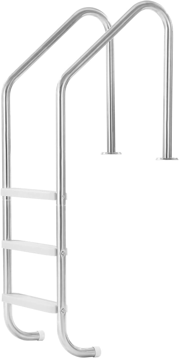 Échelle de Piscine Inox avec 3 Marches Antidérapantes pour Usage Intérieur et Extérieur, Charge 120 kg