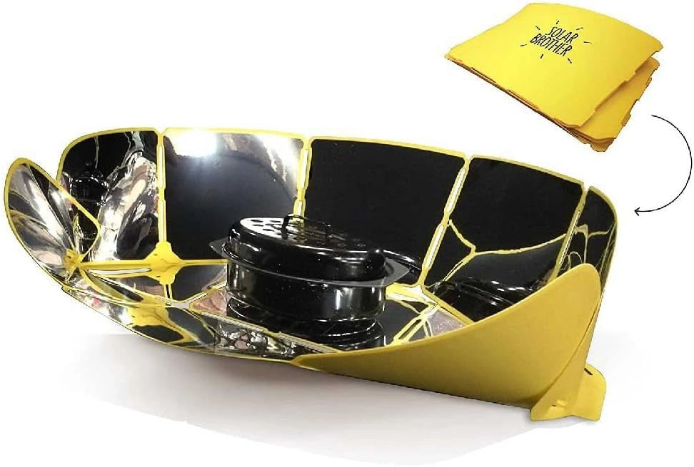 Cuiseur Solaire Portable Solide - Température de Cuisson 80-120°C - Inclut Réflecteur, Sac et Livre de Recettes