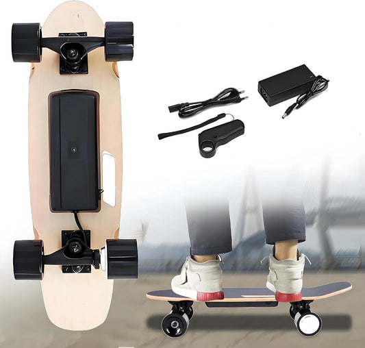 Planche à roulettes électrique tout-terrain pour adultes avec télécommande, 24 km/h, autonomie 13 km, design robuste pour adolescents et adultes