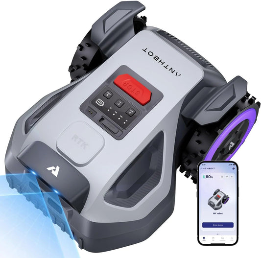 Robot Tondeuse ANTHBOT M5 avec RTK, 500-700㎡, Compatible 4G, Vision IA Double, Cartographie Automatique, Contrôle App, Hauteur Réglable 3-7CM
