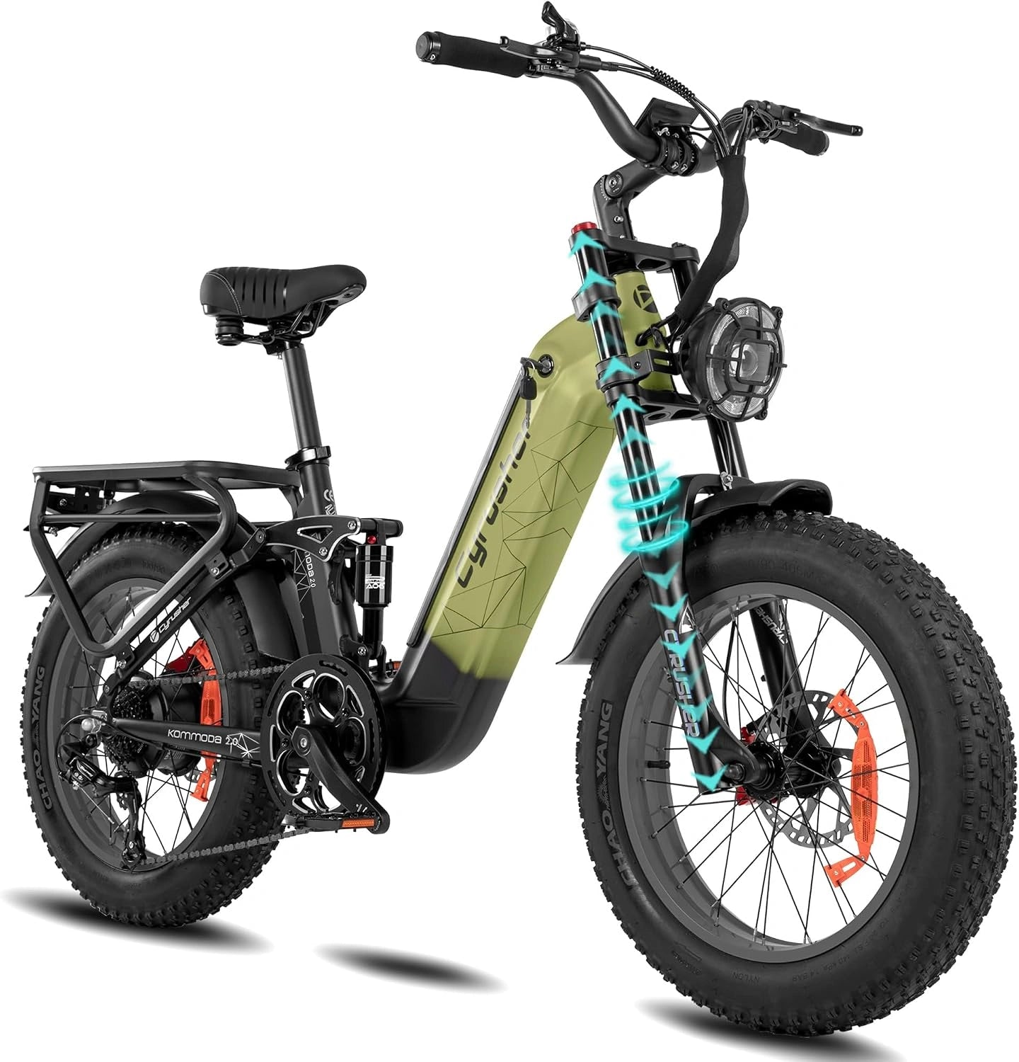 Vélo Électrique Aluminium 20 Pouces 250W, Autonomie 120km, Suspension Pneumatique, Freins à Disque, 7 Vitesses