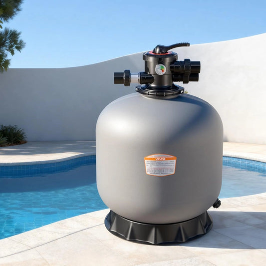 VEVOR Filtre à Sable pour Piscine, 63,8 cm, 246,1 L/Min, Vanne 7 Voies, Fonctionnalités Complètes