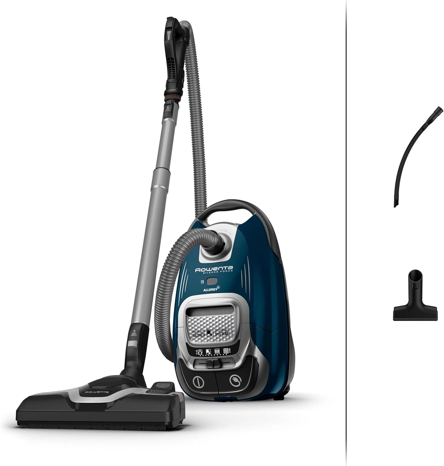 Aspirateur Silencieux avec Sac Effitech de ROWENTA, 57 dB(A), Économie d'Énergie, Haute Filtration, Portée 12 m, Fabriqué en France, Modèle RO7451EA, Bleu