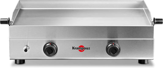 Plancha à Gaz en Inox KRAMPOUZ SAVEUR - 2 Zones de Cuisson - Nettoyage Facile - Fabriqué en France
