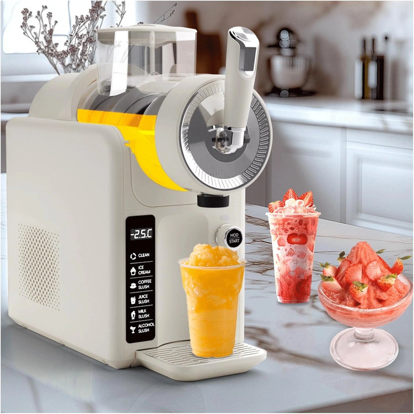 Appareil à Granité 1.8L, Autonettoyant, 5 Programmes Prédéfinis pour Granités, Margaritas, Frappés et Milkshakes