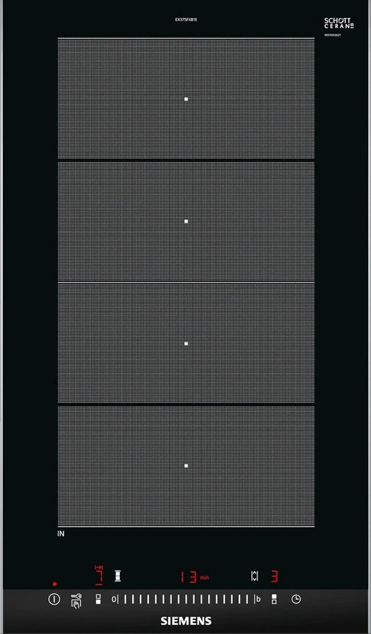 Plaque de Cuisson à Induction Siemens EX375FXB1E, 2 Zones, 30.2x52 cm