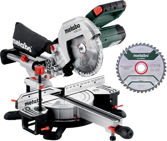 Scie à Onglets Radiale Metabo KGS 216 M, 1500W, LED, 305x70mm, 2 Lames Carbure