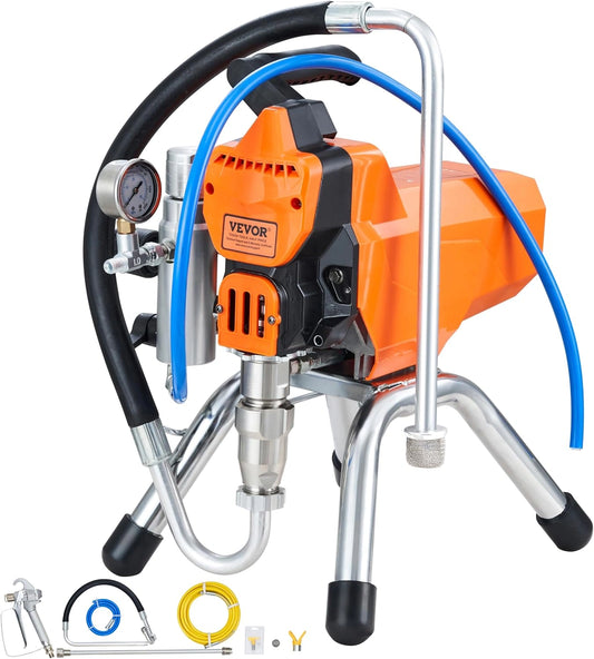 VEVOR Pistolet Peinture Haute Pression 2200W, 3000 PSI, Moteur sans Balais, Intérieur Extérieur