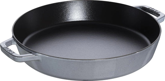 STAUB Poêle en Fonte avec Double Poignée, Ronde, 34 cm, Gris Graphite