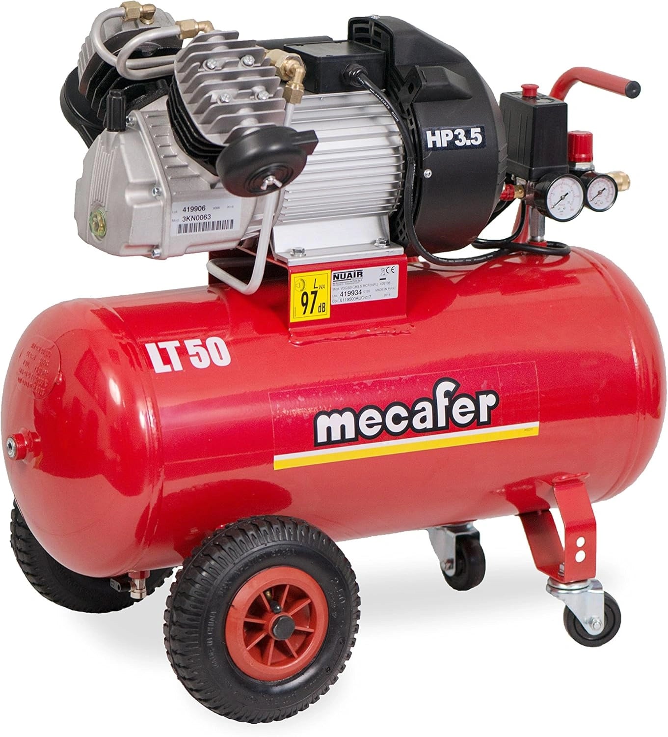 Compresseur Mecafer 50L 3,5 CV Coaxial V